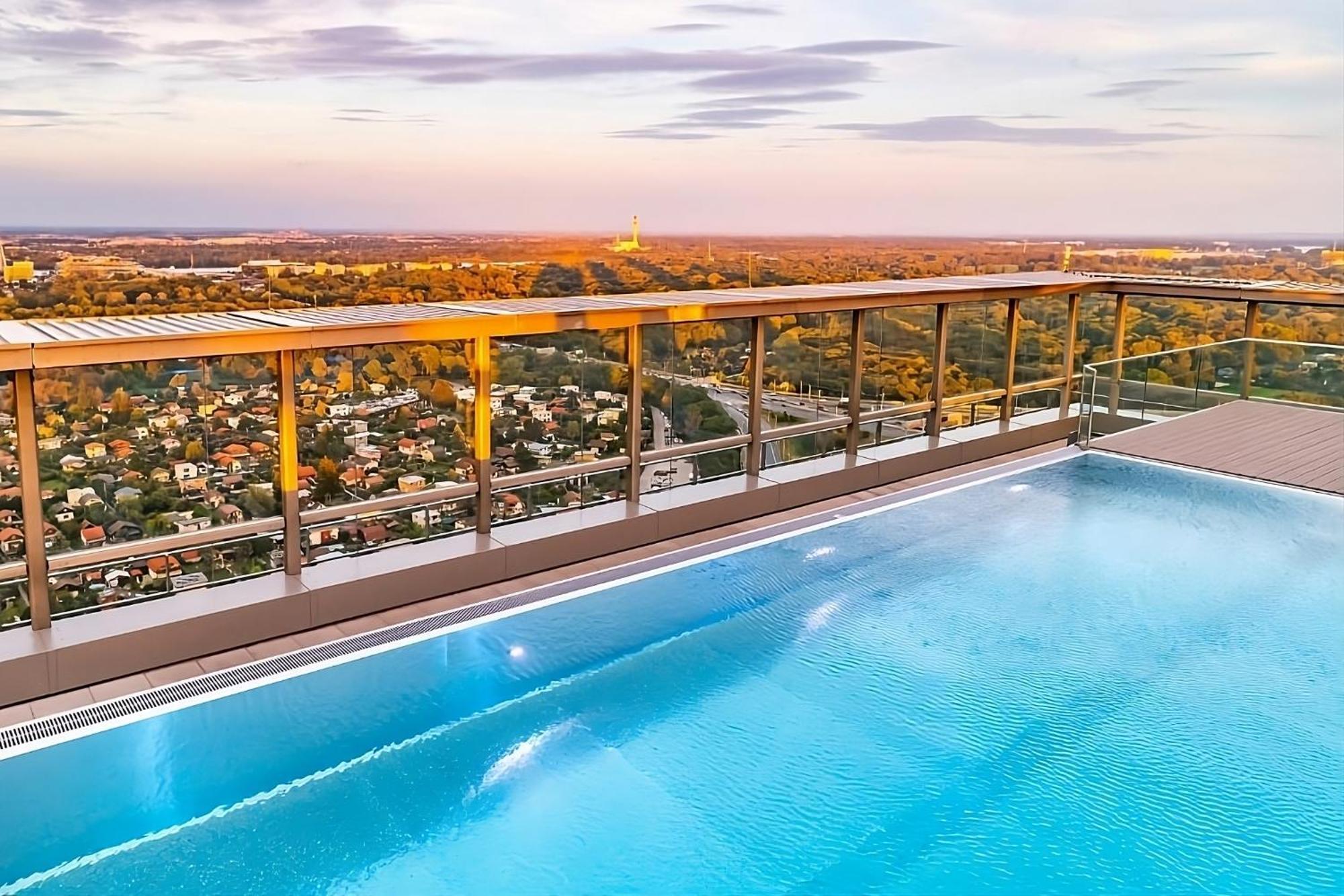 Luxury Penthouse I Rooftop Pool I Self Check-In Viena Exterior foto
