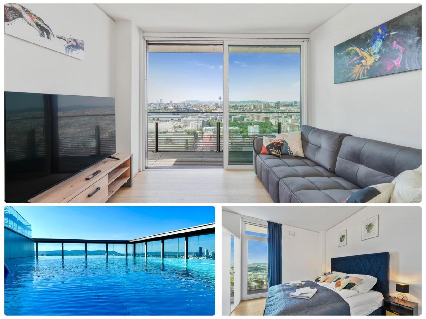 Luxury Penthouse I Rooftop Pool I Self Check-In Viena Exterior foto